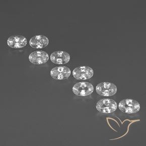 7.86ctw Naturale Bianco trasparente Zircone, Ovale, VVS-VS