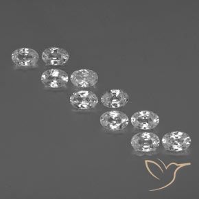 7.39ctw Naturale Bianco trasparente Zircone, Ovale, VVS-VS