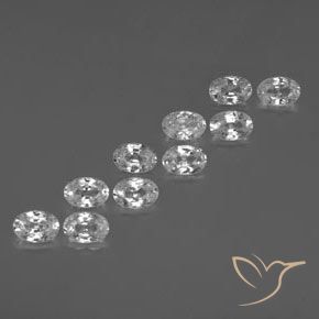 Gemme di Zircone Bianco trasparente naturale da 7.39 ct, Ovale, VVS-VS