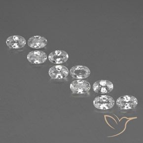 7.42ctw Naturale Bianco trasparente Zircone, Ovale, VVS-VS