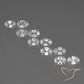 7.62ctw Naturale Bianco Zircone, Ovale, VVS-VS