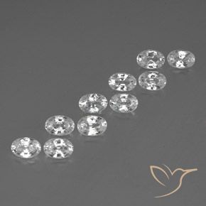 Gemme di Zircone Bianco naturale da 7.62 ct, Ovale, VVS-VS