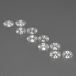 Zircone naturale bianco da 7,65 ct, taglio ovale, VVS-VS