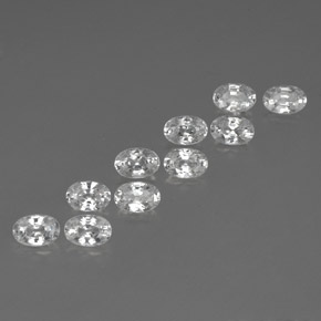 Zircone naturale bianco da 7,65 ct, taglio ovale, VVS-VS