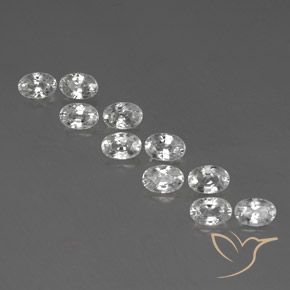 7.92ctw Naturale Bianco Zircone, Ovale, VVS-VS