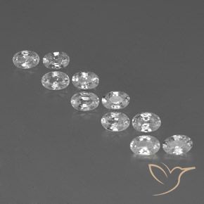 7.39ctw Naturale Bianco Zircone, Ovale, VVS-VS