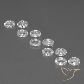 7.04ctw Naturale Bianco Zircone, Ovale, VVS-VS