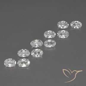 Gemme di Zircone Bianco naturale da 7.04 ct, Ovale, VVS-VS