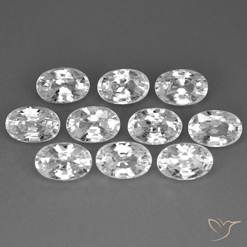 8.03ctw Naturale Bianco trasparente Zircone, Ovale, VVS-VS