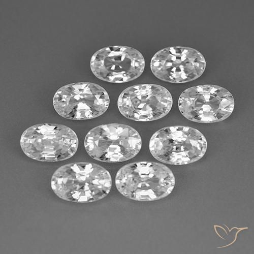 Gemme di Zircone Bianco trasparente naturale da 8.03 ct, Ovale, VVS-VS