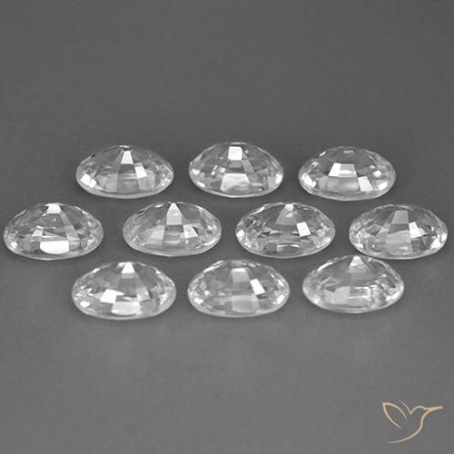Gemme di Zircone Bianco trasparente naturale da 8.03 ct, Ovale, VVS-VS
