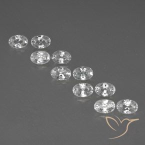 8.09ctw Naturale Bianco Zircone, Ovale, VVS-VS