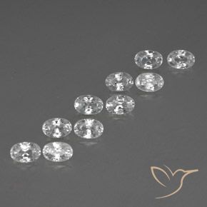 Gemme di Zircone Bianco naturale da 8.09 ct, Ovale, VVS-VS