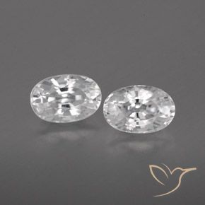 1.79ctw Naturale Bianco Zircone, Ovale, VVS