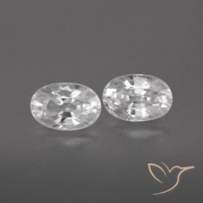 Gemme di Zircone Bianco naturale da 1.70 ct, Ovale, VVS-VS