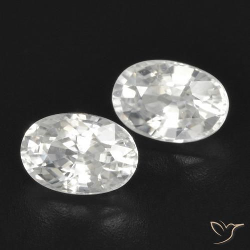 Gemme di Zircone Bianco naturale da 1.66 ct, Ovale, VVS-VS