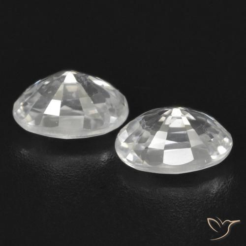Gemme di Zircone Bianco naturale da 1.66 ct, Ovale, VVS-VS