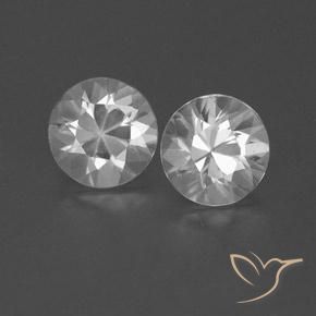 0.00ctw Naturale Bianco Zircone, Rotondo, VVS-VS