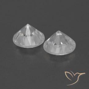 Gemme di Zircone Bianco naturale da 0.00 ct, Rotondo, VVS-VS