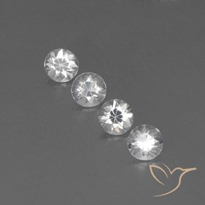 3.84ctw Naturale Bianco Zircone, Rotondo, VVS-VS