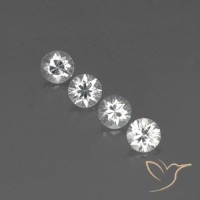 3.83ctw Naturale Bianco Zircone, Rotondo, VVS-VS