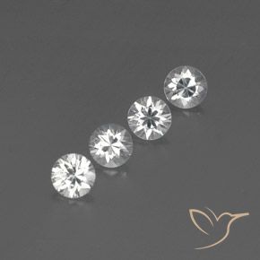 Gemme di Zircone Bianco naturale da 3.83 ct, Rotondo, VVS-VS