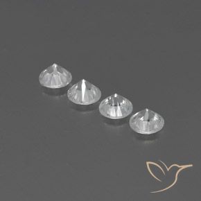 Gemme di Zircone Bianco naturale da 3.83 ct, Rotondo, VVS-VS