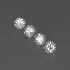 Zircone naturale bianco da 3,74 ct, taglio rotondo, VVS-VS