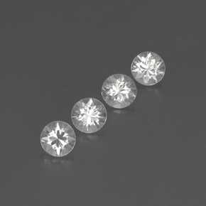 Zircone naturale bianco da 3,74 ct, taglio rotondo, VVS-VS