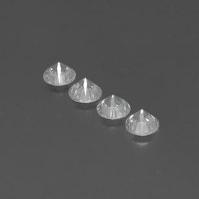 Zircone naturale bianco da 3,74 ct, taglio rotondo, VVS-VS
