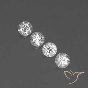3.65ctw Naturale Bianco Zircone, Rotondo, VVS-VS
