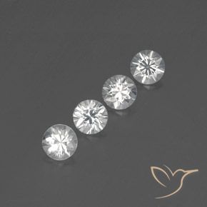Gemme di Zircone Bianco naturale da 3.65 ct, Rotondo, VVS-VS