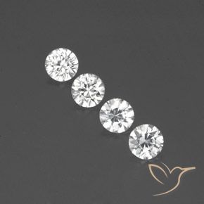 3.58ctw Naturale Bianco Zircone, Rotondo, VVS-VS
