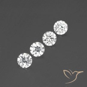 Gemme di Zircone Bianco naturale da 3.58 ct, Rotondo, VVS-VS