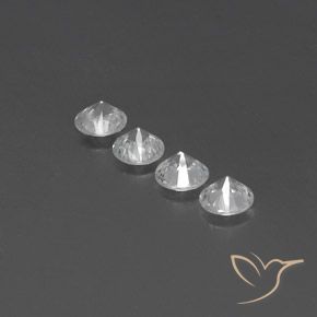 Gemme di Zircone Bianco naturale da 3.58 ct, Rotondo, VVS-VS
