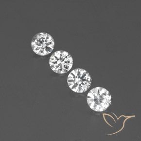 3.63ctw Naturale Bianco Zircone, Rotondo, VVS-VS