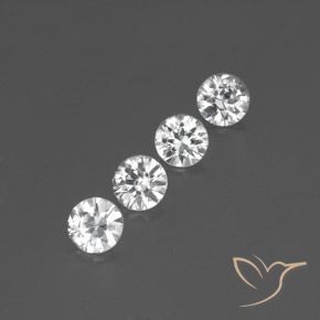 Gemme di Zircone Bianco naturale da 3.63 ct, Rotondo, VVS-VS