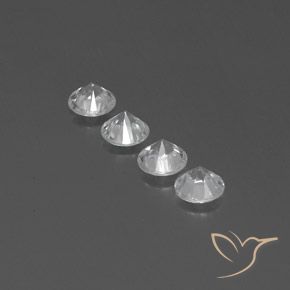 Gemme di Zircone Bianco naturale da 3.63 ct, Rotondo, VVS-VS
