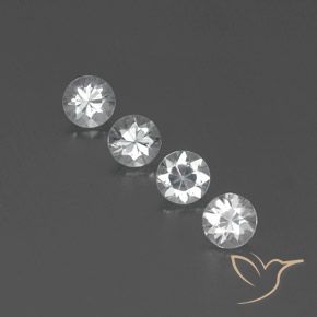3.79ctw Naturale Bianco Zircone, Rotondo, VVS-VS