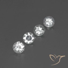 Gemme di Zircone Bianco naturale da 3.79 ct, Rotondo, VVS-VS