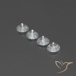 Gemme di Zircone Bianco naturale da 3.79 ct, Rotondo, VVS-VS