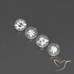 3.74ctw Naturale Bianco Zircone, Rotondo, VVS-VS