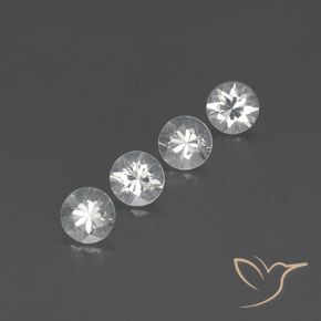 Gemme di Zircone Bianco naturale da 3.74 ct, Rotondo, VVS-VS