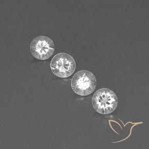 3.69ctw Naturale Bianco Zircone, Rotondo, VVS