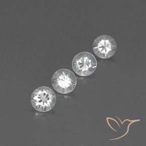 Gemme di Zircone Bianco naturale da 3.69 ct, Rotondo, VVS