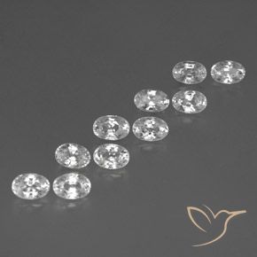 Gemme di Zircone Bianco naturale da 8.11 ct, Ovale, VVS-VS