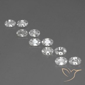 6.80ctw Naturale Bianco Zircone, Ovale, VVS-VS