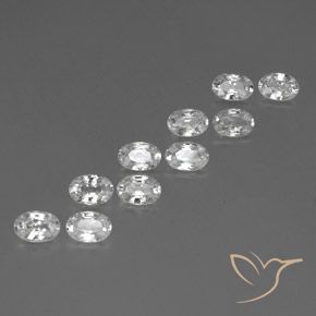 Gemme di Zircone Bianco naturale da 6.80 ct, Ovale, VVS-VS