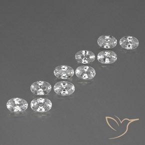 Gemme di Zircone Bianco naturale da 8.12 ct, Ovale, VVS-VS