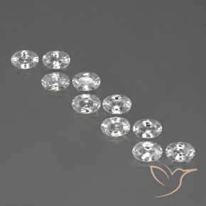 7.74ctw Naturale Bianco Zircone, Ovale, VVS-VS